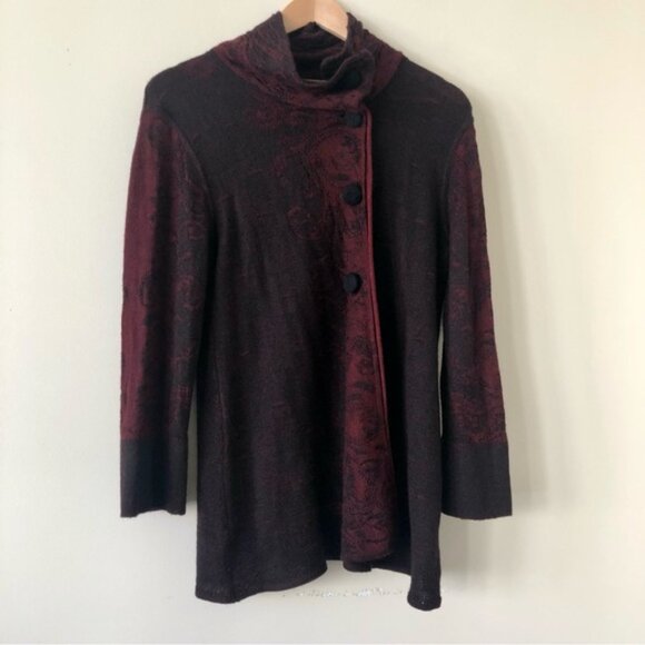 Peruvian Link Alpaca Collection button up high collar cardigan size Large - Picture 1 of 7